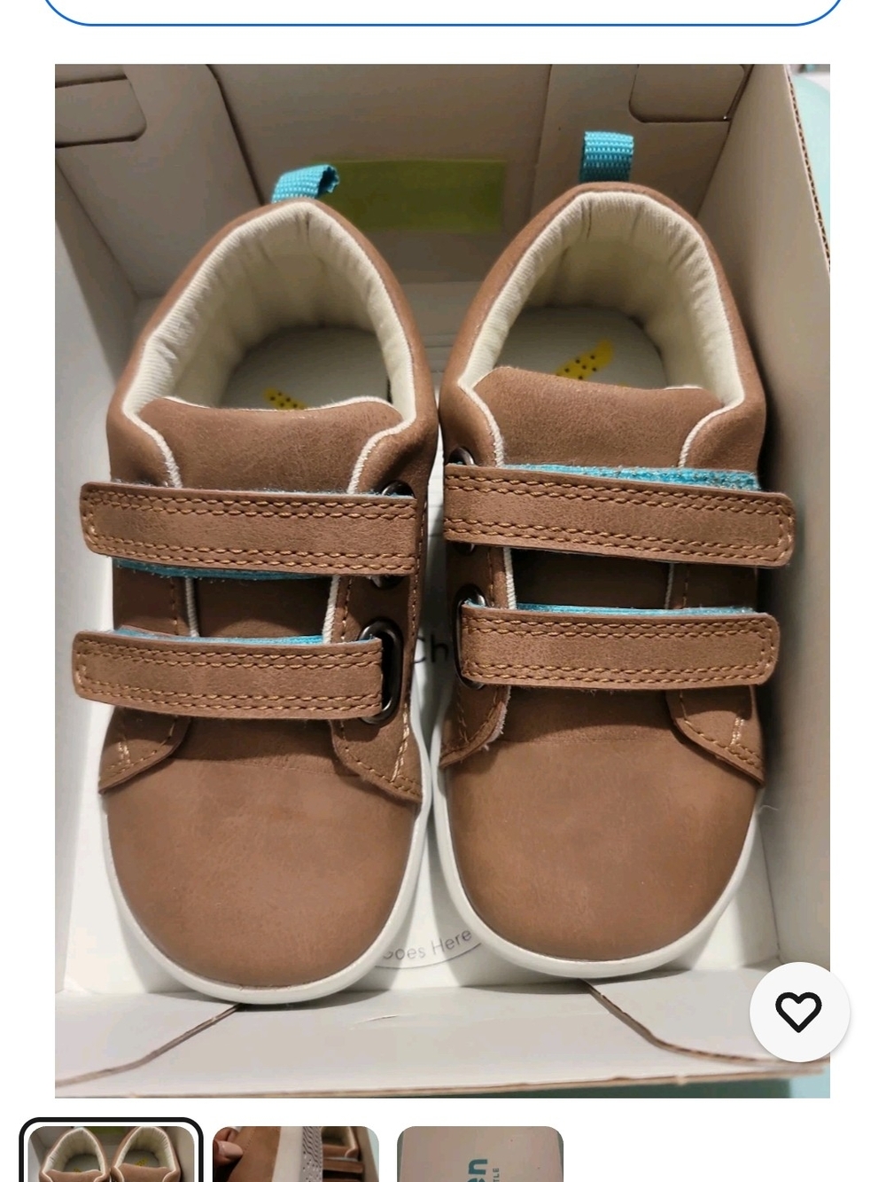 Ten Little Toddler Boys Brown Velcro Sneakers Sz 9